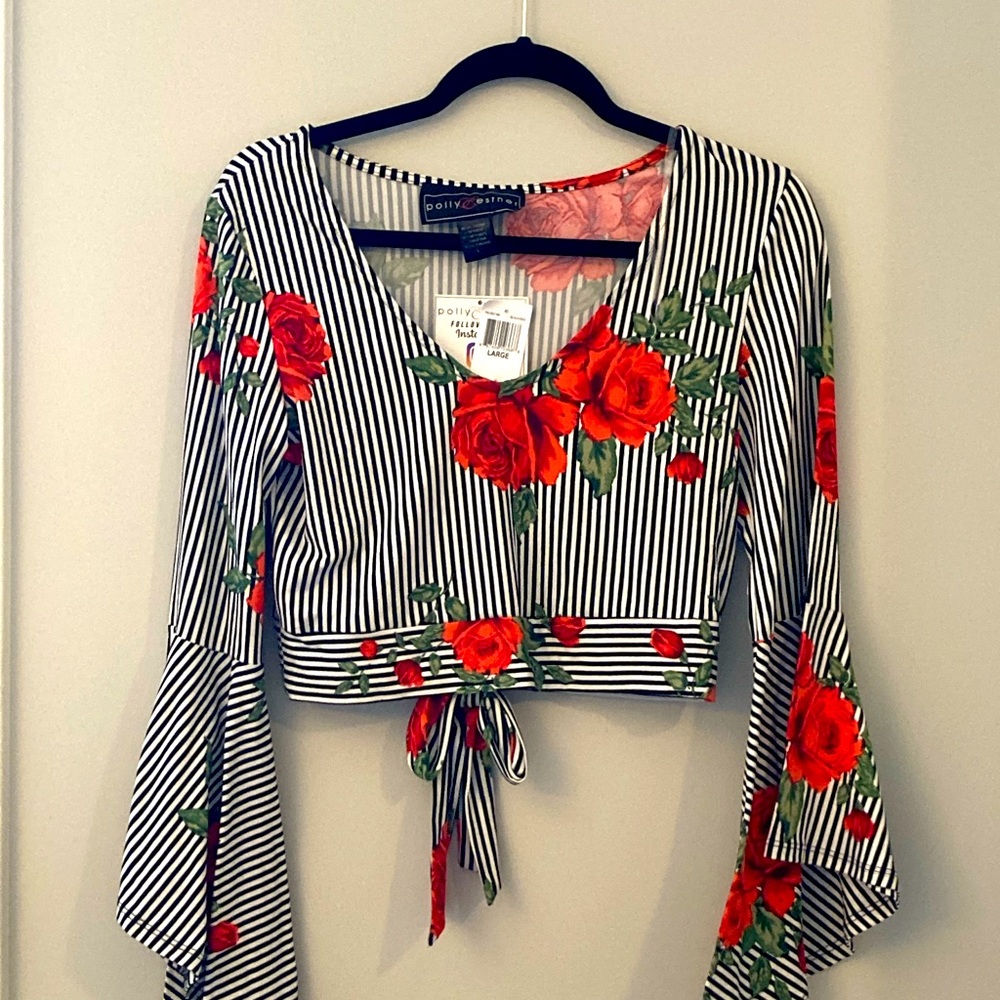 Red and black top, new with tags, large